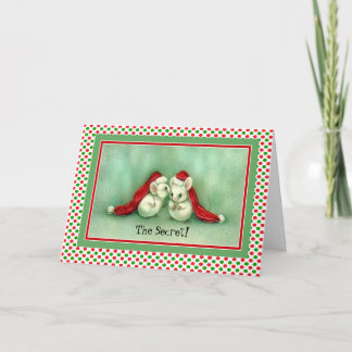 Festiva Vintage ratones navideños en la tarjeta Gorra de S