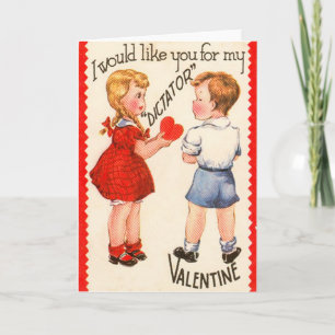 Festiva Vintage Retro "Dictador" Tarjeta de San Valentín