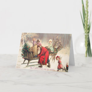 Festiva Vintage Santa Angles - Tarjeta de Navidades victor