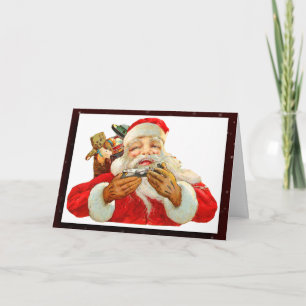Festiva Vintage Santa Claus Imagen Tarjeta de felicitación