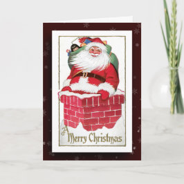Festiva Vintage Santa Claus Imagen Tarjeta de felicitación