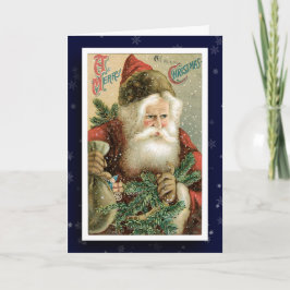 Festiva Vintage Santa Claus Imagen Tarjeta de felicitación