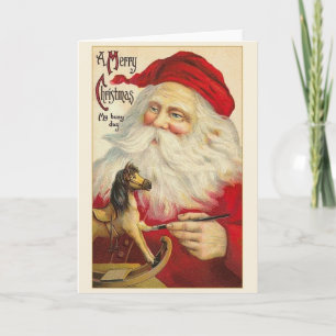 Festiva Vintage Santa Claus Navidades tarjeta de saludo
