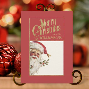 Festiva Vintage Santa Claus Retro Tarjeta de Navidades