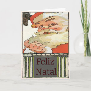 Festiva Vintage Santa Navidades edita texto Tarjeta de vac