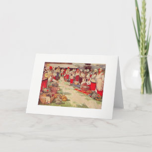 Festiva Vintage Tarjeta de Bendición de la Iglesia Ucrania