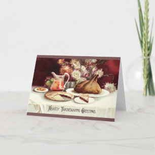 Festiva Vintage tarjeta de felicitación para la cena de Ac