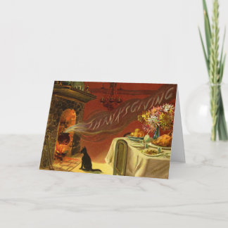 Festiva Vintage tarjeta de felicitación para la cena de Ac
