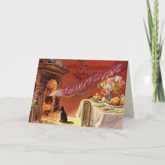 Festiva Vintage tarjeta de felicitación para la cena de Ac