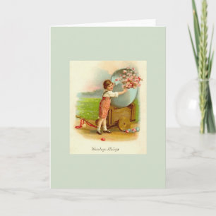 Festiva Vintage tarjeta de felicitación polaca de Pascua