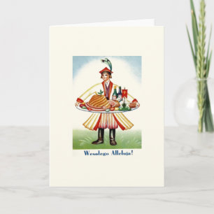 Festiva Vintage tarjeta de felicitación polaca de Pascua