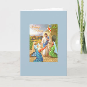 Festiva Vintage Tarjeta de felicitación religiosa polaca d