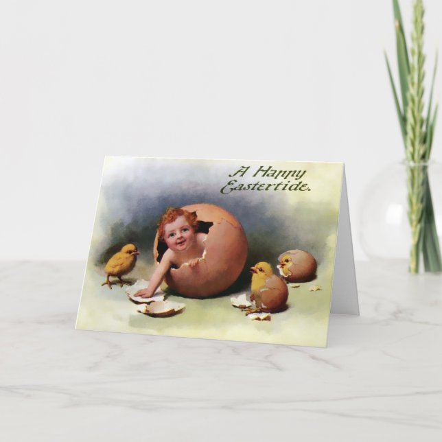 Festiva Vintage tarjeta de Pascua de Victoria (Anverso)
