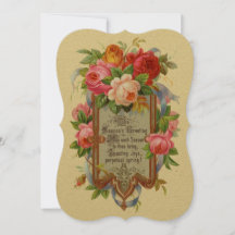 Vintage tarjeta de vacaciones de Rosas de la era v