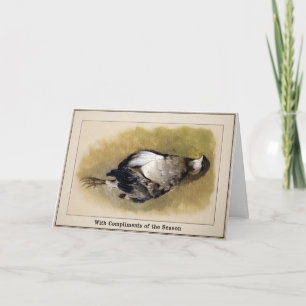 Festiva Vintage tarjeta de vacaciones para aves muertas de