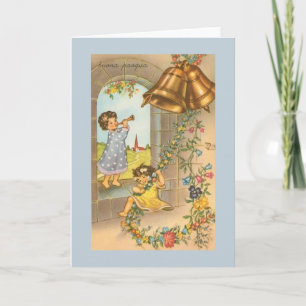 Festiva Vintage Tarjeta italiana de saludo de Pascua