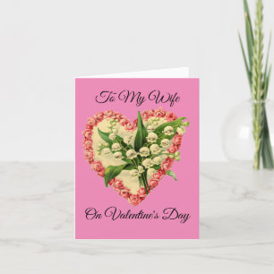 Festiva Vintage Valentine para la tarjeta de esposa
