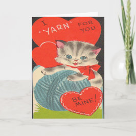 Festiva Vintage "Yarn" para tu tarjeta El día de San Valen