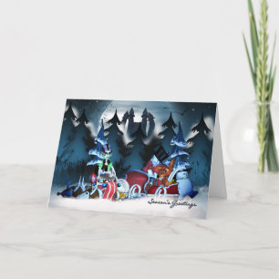 Festiva Visita familiar, tarjeta de Navidades góticos