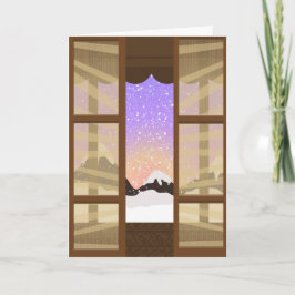 Festiva Vista oriental del saludo de invierno o tarjeta de