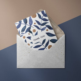Festiva Watercolor Indigo ramas Gracias Tarjeta
