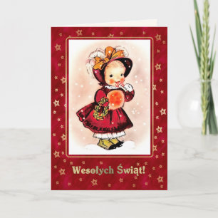 Festiva Wesołych Świąt. Tarjeta de navidades en polaco