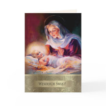 Wesolych Swiat. Tarjeta de navidades en polaco
