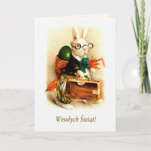 Festiva Wesołych Świąt. Tarjeta de Pascua en polaco
