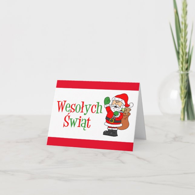 Festiva Wesolych Swiat - Tarjeta de vacaciones de Navidade (Anverso)