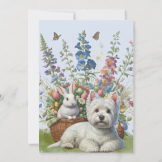 Festiva West Highland Terrier y tarjeta Bunnie Easter