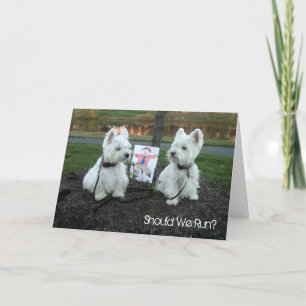 Festiva ¿Westie apenas para la tarjeta de la diversión