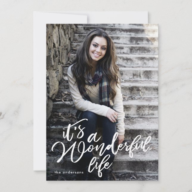 Festiva White Es una tarjeta de fotos navideña de vida mar (Anverso)