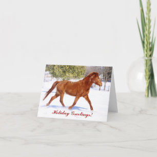 Festiva Winter Blizzard Navidades de caballos Tarjeta de f