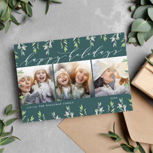 Festiva Winter Sage Tarjeta de Collage de fotos de vacac