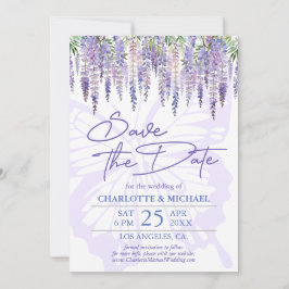 Festiva Wisteria Summer Garden Wedding Guardar la tarjeta 