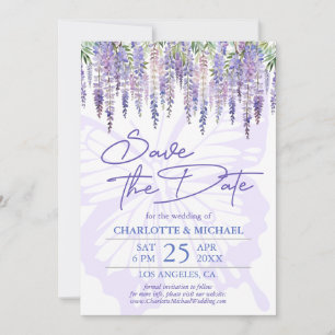 Festiva Wisteria Summer Garden Wedding Guardar la tarjeta