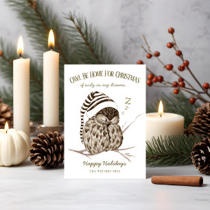 Festiva Woodland de invierno rústico   Tarjeta de Navidade