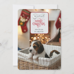 Festiva "Woof", tarjeta fotográfica navideña