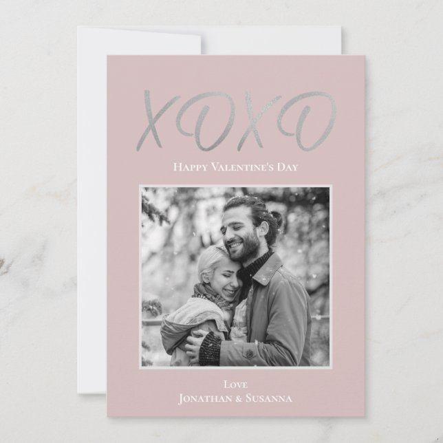 Festiva XOXO feliz tarjeta de vacaciones de San Valentín (Anverso)