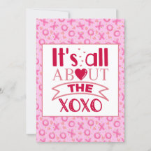 XOXO Rosa Rojo Lindo Corazón Tarjeta de San Valent
