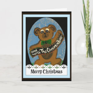 Festiva Y aquí está la tarjeta del oso de canela