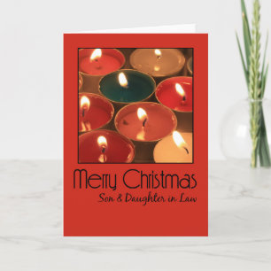 Festiva yerno e hija tarjeta navideña Feliz