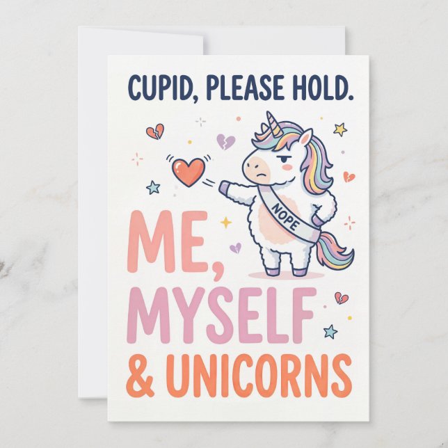 Festiva Yo, Yo Mismo y Unicornios Tarjeta Divertida de Fel (Anverso)