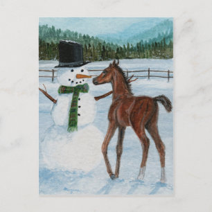 Festiva Yummy Snowman Fool Navidades postal