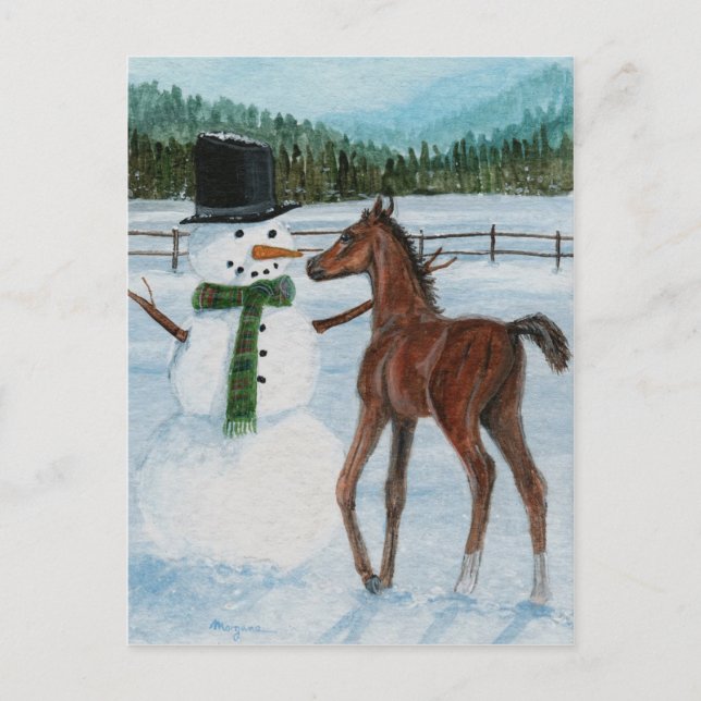 Festiva Yummy Snowman Fool Navidades postal (Anverso)