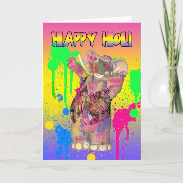 Festival de Holi Hai de la tarjeta de felicitación (Anverso)