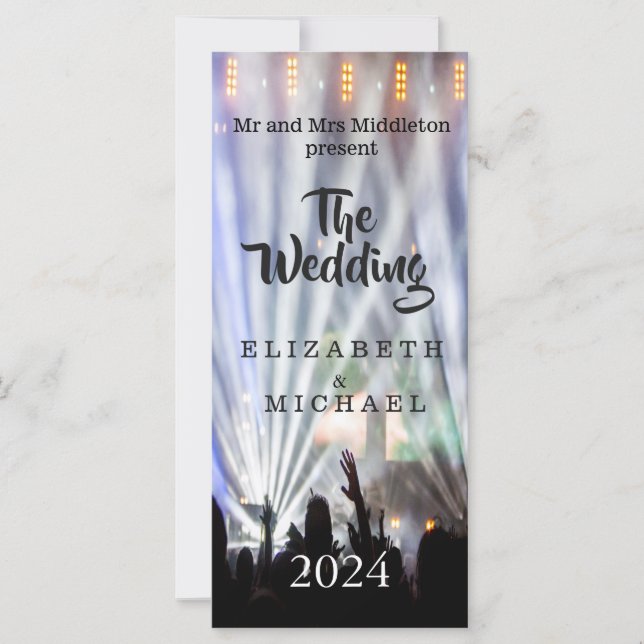 Festival de Música boda Invitación a las Luces Bri (Anverso)