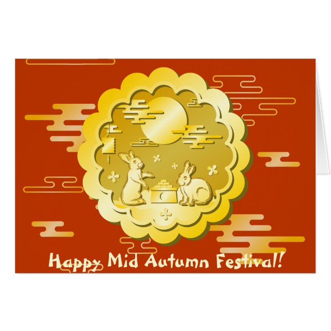 Festival de Otoño de Otoño Mooncake Moon Rabbit (Anverso (Horizontal))