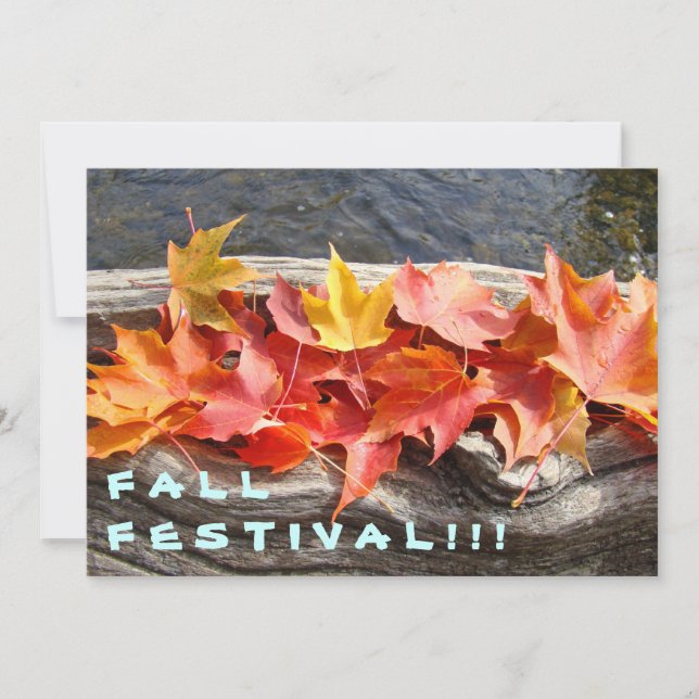 ¡FESTIVAL DE OTOÑO! Invitaciones de Eventos Hojas  (Anverso)