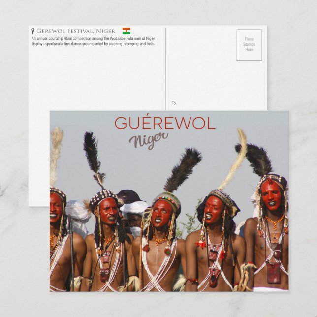 Festival Gerewol, postales de Níger (Anverso / Reverso)